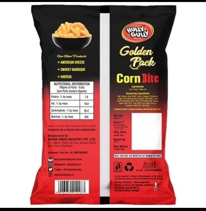  Hully Gully Corn Bite - Schezwan, Baked, Golden Pack, 120 g image 2
