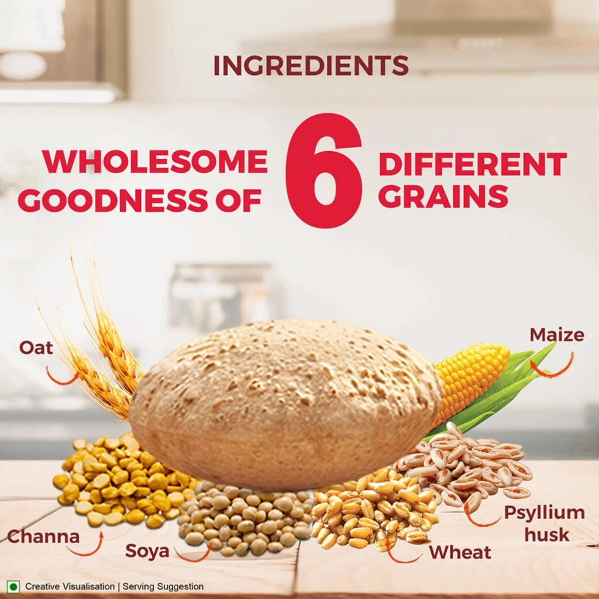 Aashirvaad Atta with Multigrains, 5kg pack, The High Fibre Atta, 0% maida image 4