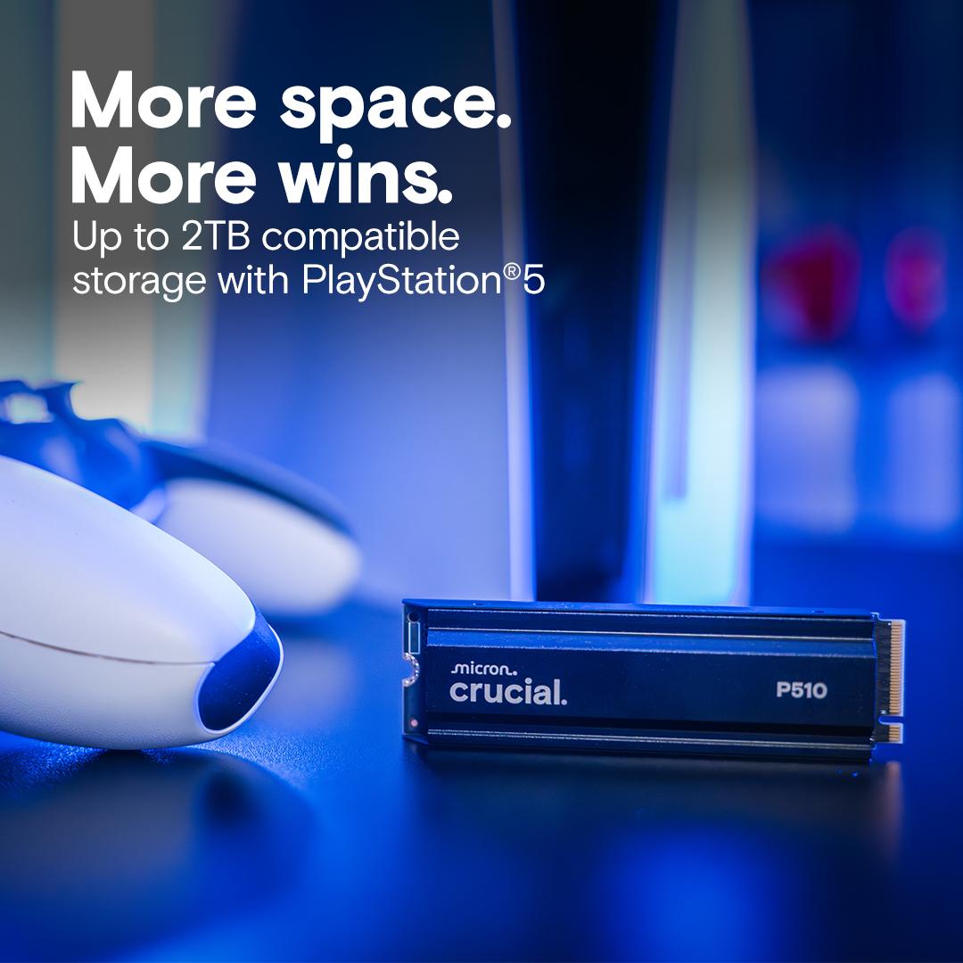 Crucial P510 1TB PCIe Gen5 NVMe 2280 M.2 SSD with heatsink, Read and Write speeds up to 11000 & 9500 MBps, 5 Year Warranty thumbnail 4