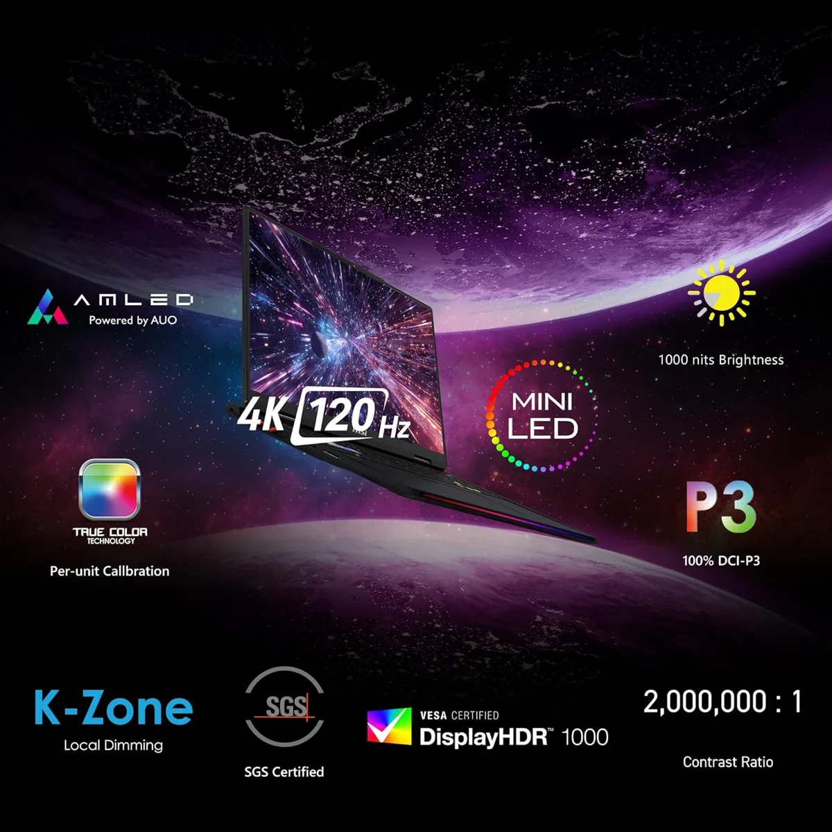 MSI Raider 18 HX AI, Core Ultra 9 285HX, 64GB 5600 MHz DDR5 RAM or Memory, 2TB NVMe SSD, NVIDIA GeForce RTX 5090 DDR7 24GB, 18” UHD+ (3840x2400), MiniLED, 120Hz, 100% DCI-P3(Typical), Windows 11 Home, Core Black, 3.6 Kg, A2XWJG-253IN, 2 Year Warranty image 4