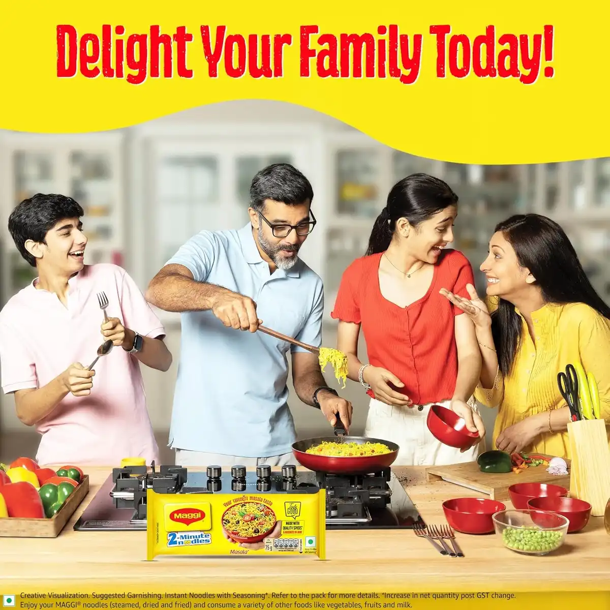 MAGGI 2-Minute Instant Noodles, Masala Noodles With Goodness Of Iron, 280g/300gm image 2