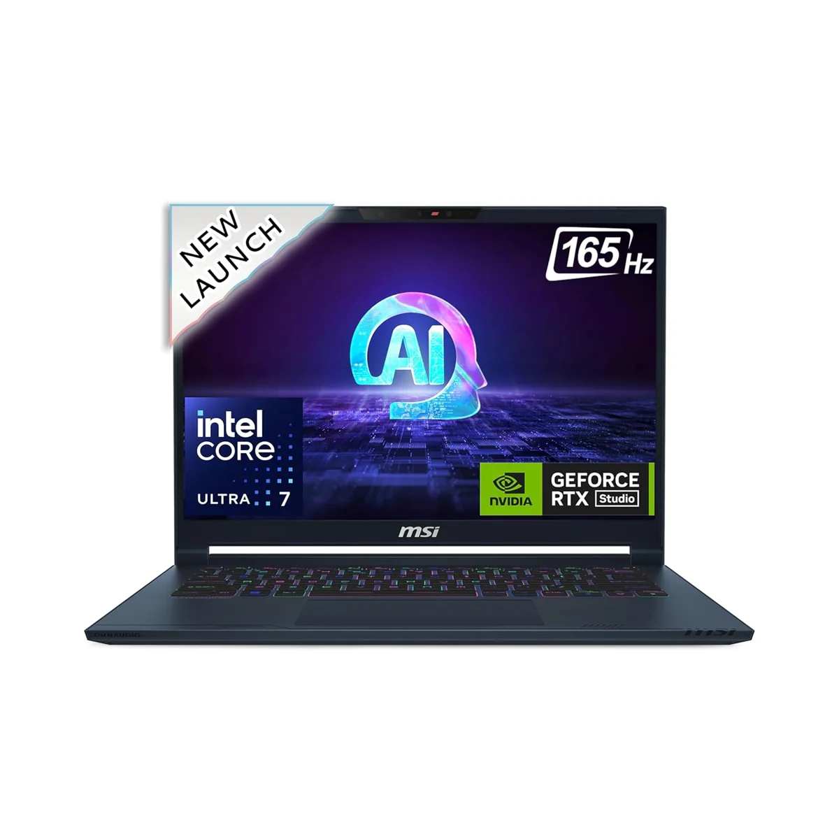 MSI Stealth 14 AI Studio, Core Ultra 7 155H, 16GB 5600 MHz DDR5 RAM or Memory, 1TB NVMe SSD, NVIDIA GeForce RTX 4060 DDR6 8GB, 14" FHD+(1920x1200), 165Hz Refresh Rate, IPS-Level, 100%sRGB(Typical), Windows 11 Home, Star Blue, 1.7 Kg, A1VFG-053IN, 2 Year Warranty image 1