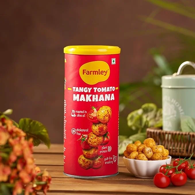 Farmley Roasted & Flavoured Tangy Tomato Makhana – 55 g | Namkeen & Puffed Snacks image 6