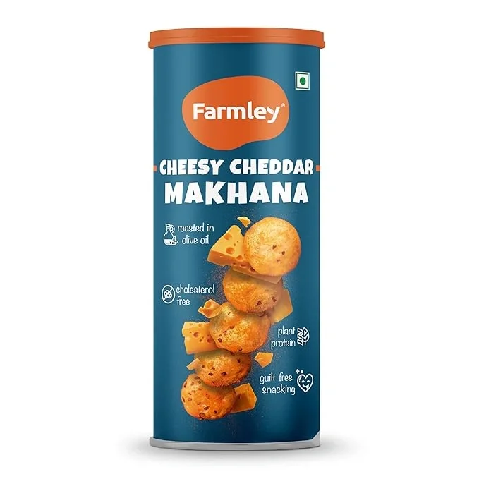 Farmley Roasted and Flavoured Cheesy Cheddar Makhana 55gm