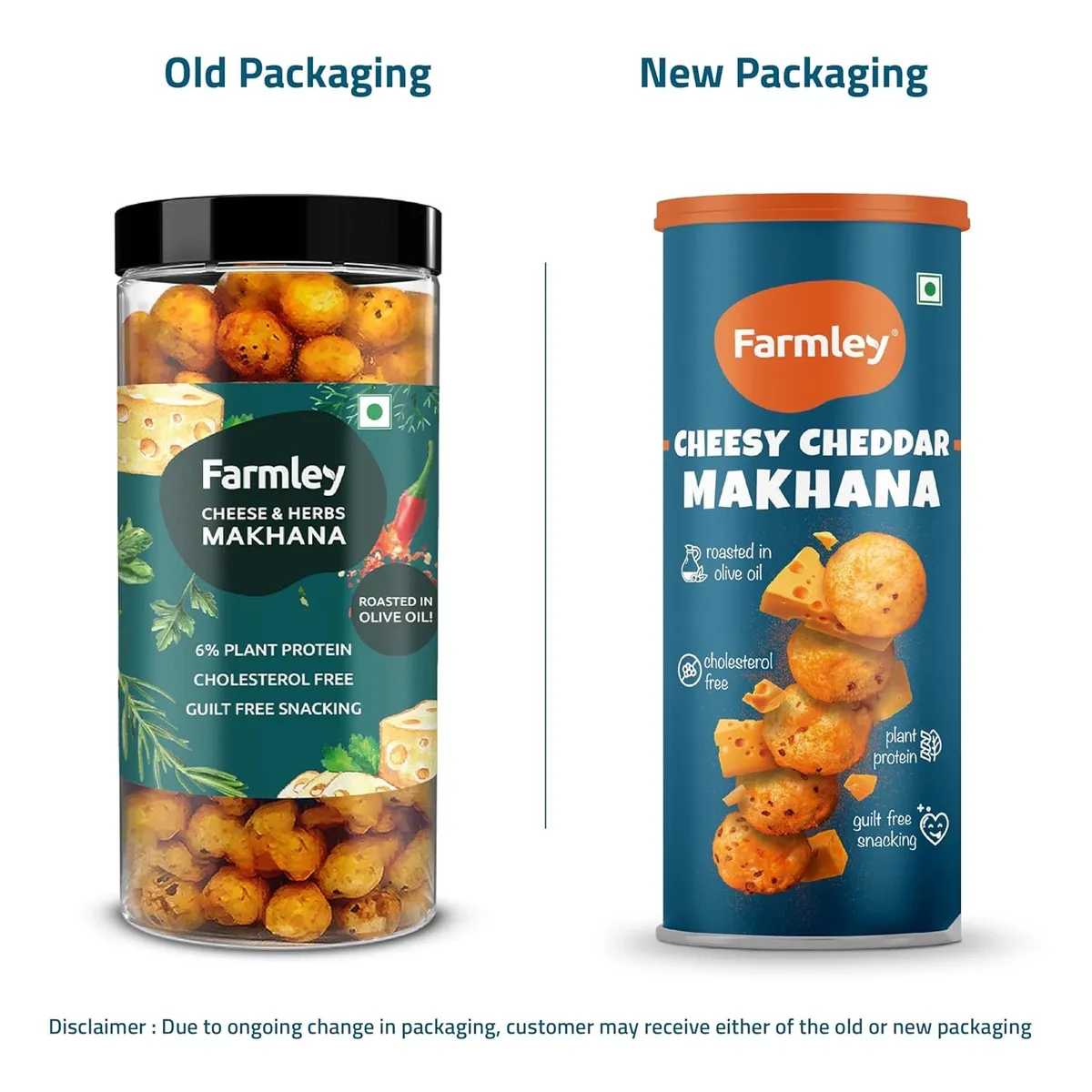 Farmley Roasted and Flavoured Cheesy Cheddar Makhana, Namkeen Snacks & Puffed Snacks, 55gm image 2