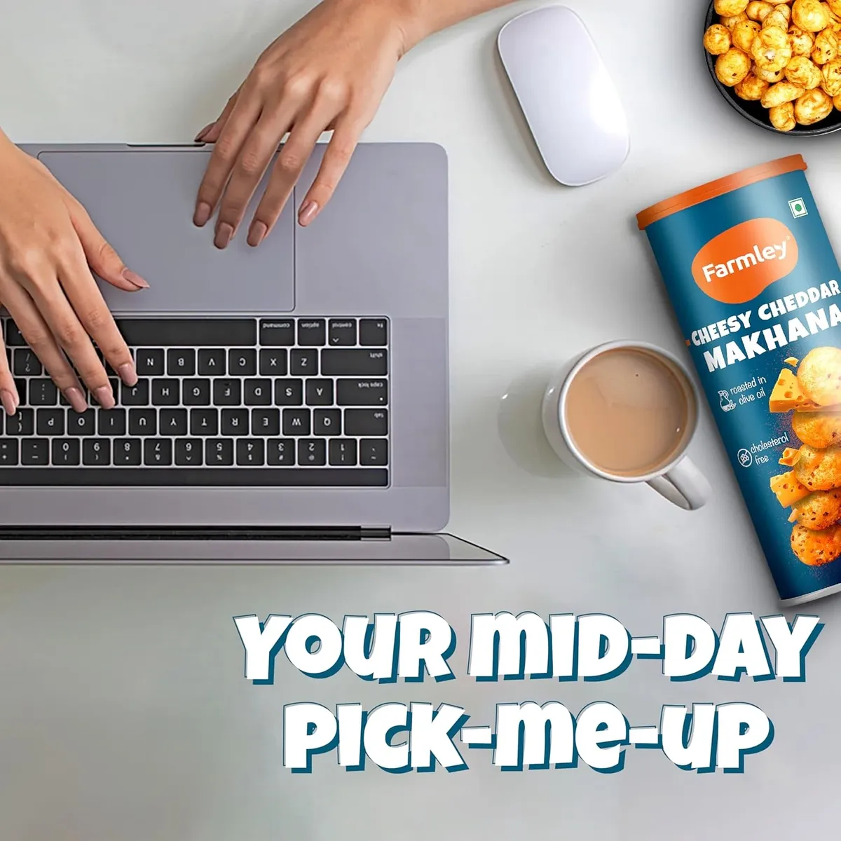 Farmley Roasted and Flavoured Cheesy Cheddar Makhana, Namkeen Snacks & Puffed Snacks, 55gm image 4