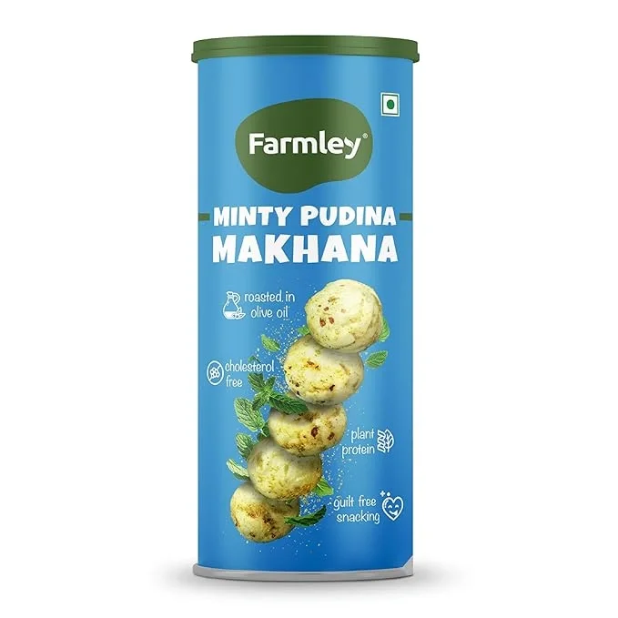 Farmley Roasted and Flavoured Makhana, Minty Pudina flavour, 55gm