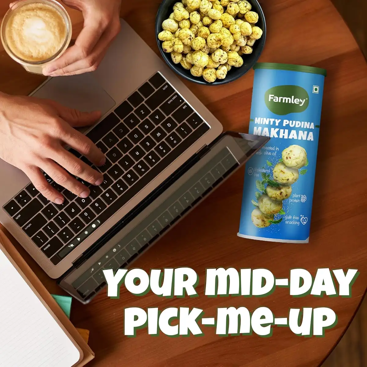 Farmley Roasted and Flavoured Makhana, Minty Pudina Makhana, Namkeen Snacks & Puffed Snacks, 55gm image 3