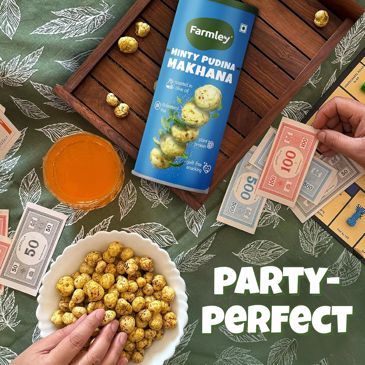 Farmley Roasted and Flavoured Makhana, Minty Pudina Makhana, Namkeen Snacks & Puffed Snacks, 55gm image 4