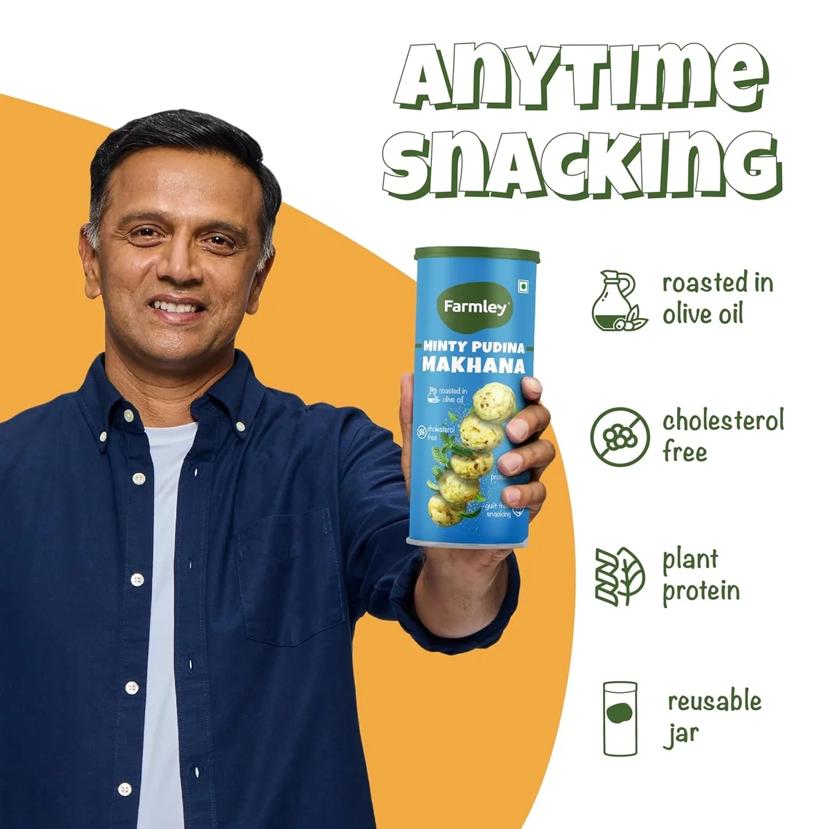 Farmley Roasted and Flavoured Makhana, Minty Pudina Makhana, Namkeen Snacks & Puffed Snacks, 55gm image 5