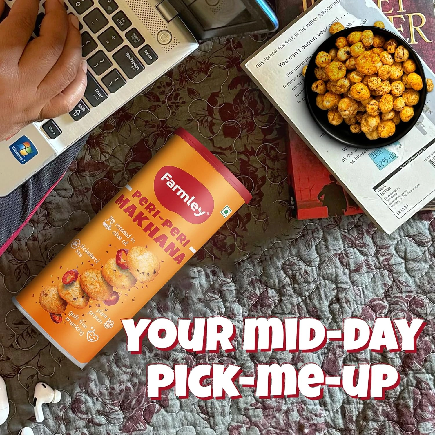 Farmley Roasted and Flavoured Makhana, Peri Peri Makhana - 55gm, Namkeen Snacks & Puffed Snacks image 4