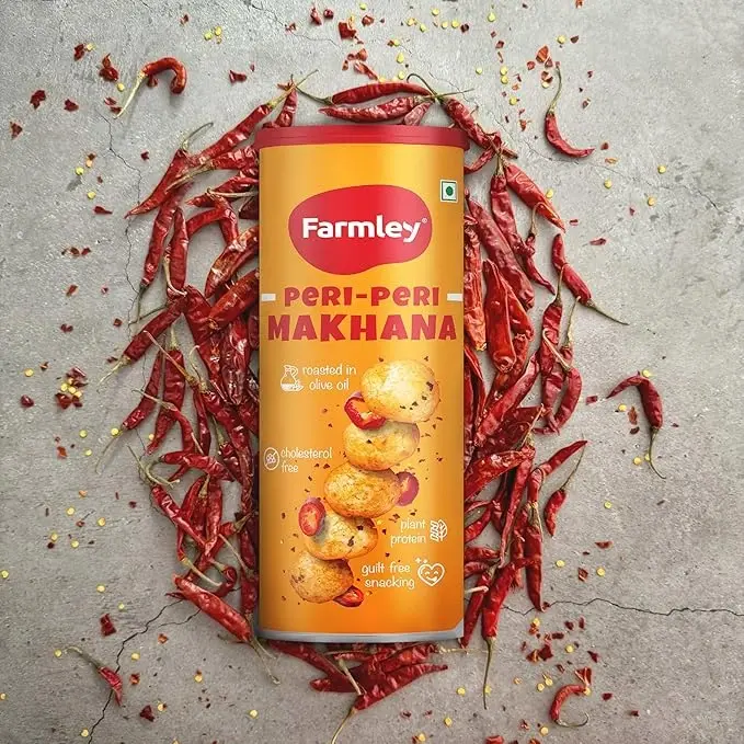 Farmley Roasted and Flavoured Makhana, Peri Peri Makhana - 55gm, Namkeen Snacks & Puffed Snacks image 7