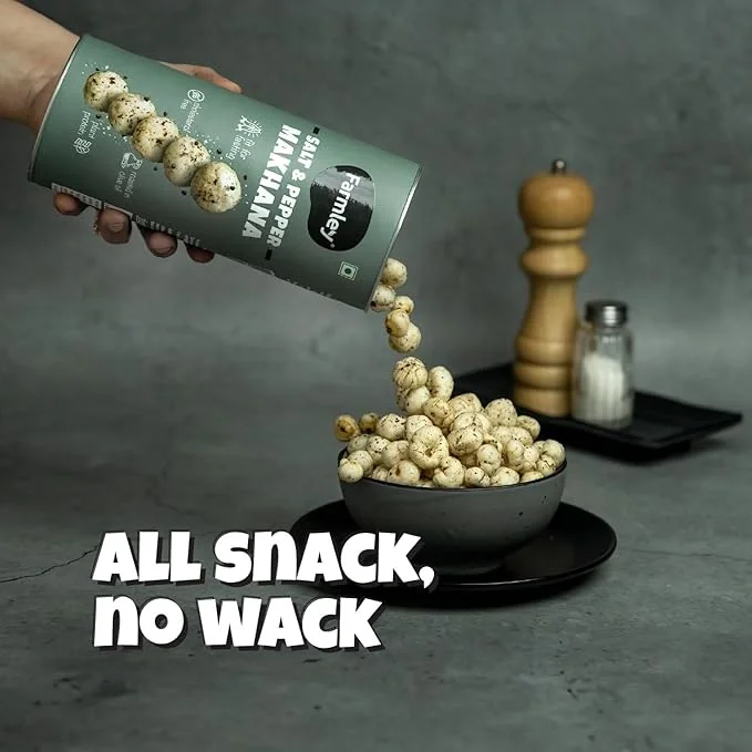 Farmley Salt & Pepper Roasted Makhana, Namkeen Snacks & Puffed Snacks 55g image 6