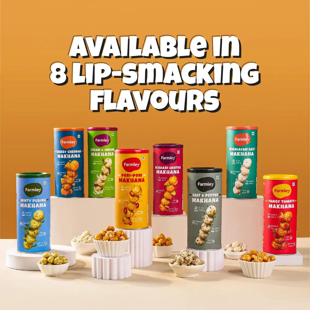 Farmley Salt & Pepper Roasted Makhana, Namkeen Snacks & Puffed Snacks 55g image 2