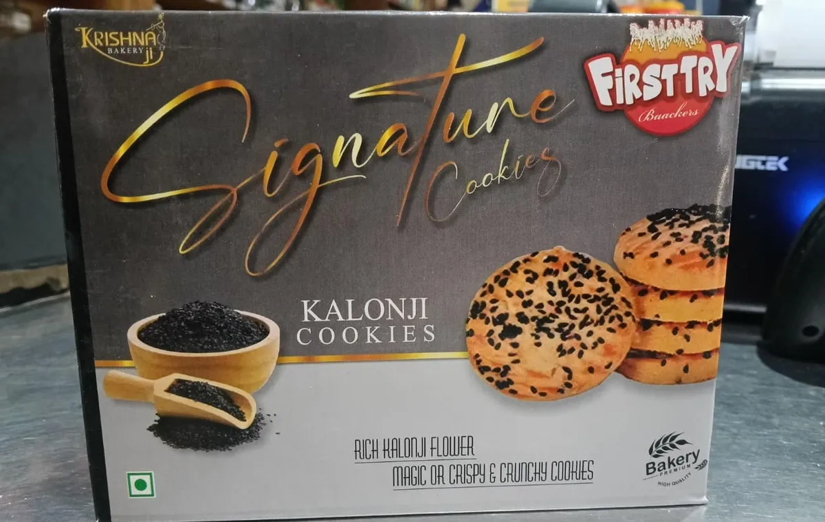 Firsttry Signatur Kalonji Cookies - rich cashew, flower, and choco chip cookies, 200gm
