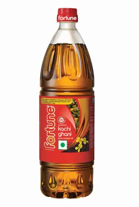 Fortune Premium Kachi Ghani Pure Mustard Oil, 1 L PET Bottle