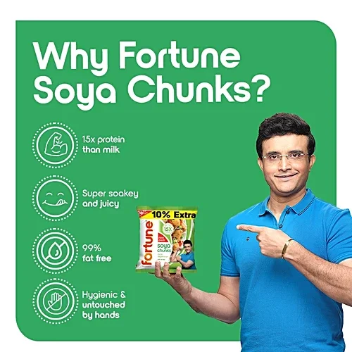 Fortune Soya Chunks, 15x more protein than milk, 47gm Pouch image 2