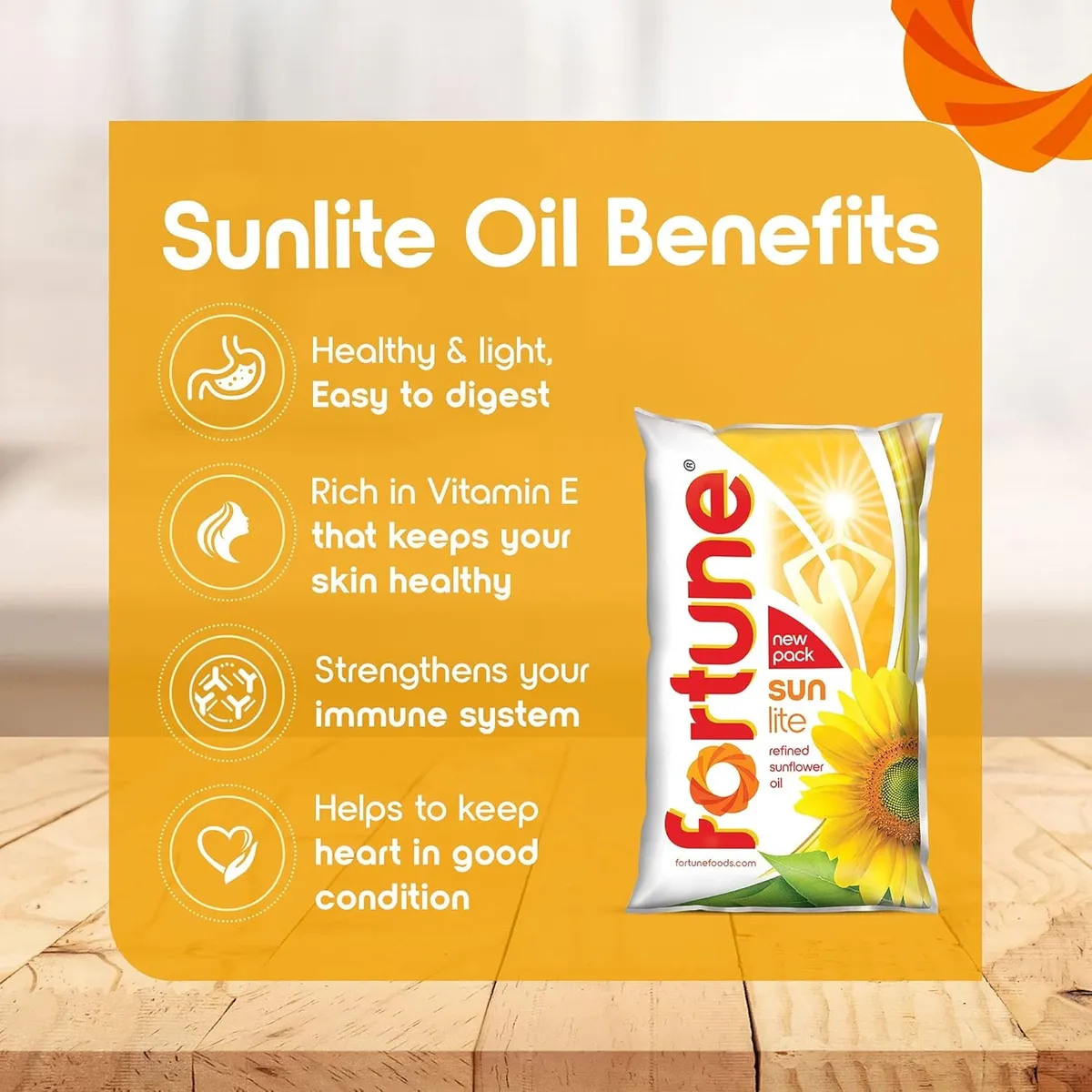Fortune Sunlite Refined Sunflower Oil, 870g/800g Pouch (Weight May Vary) image 4