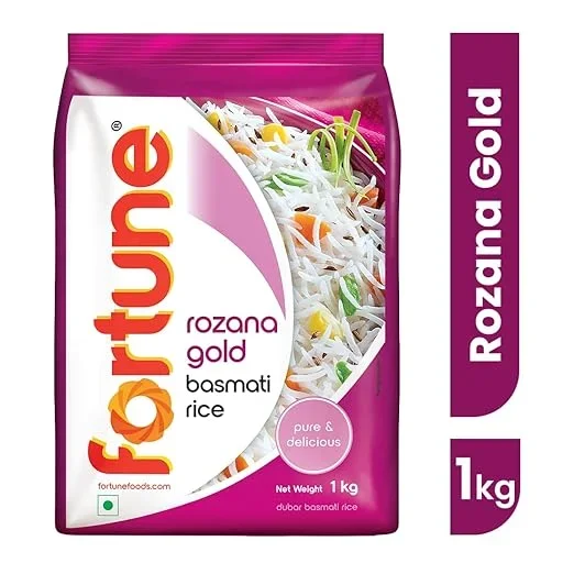  Fortune Rozana Gold Basmati Rice 1Kg | Cooked grain upto 15 mm | Fluffy, Non-Sticky Rice | Everyday Basmati Rice image 2