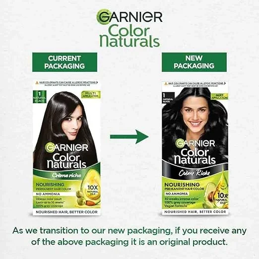 Garnier Color Naturals Crème hair color, Shade 1 Natural Black, 70ml + 60g image 7