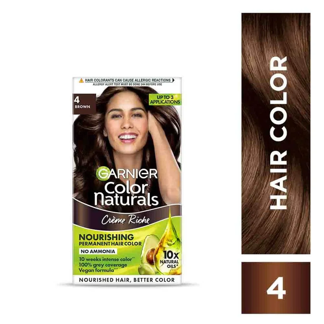 Garnier Color Naturals 400 Brown Mini Pack 65g, Natural Hair Colour image 2