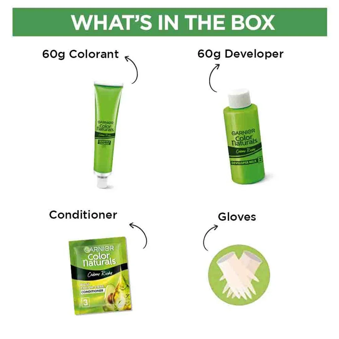 Garnier, Hair Colouring Creme, Long-lasting Colour, Smoothness & Shine, Color Naturals, Shade: 3.16 Burgundy, 70ml + 60g image 6