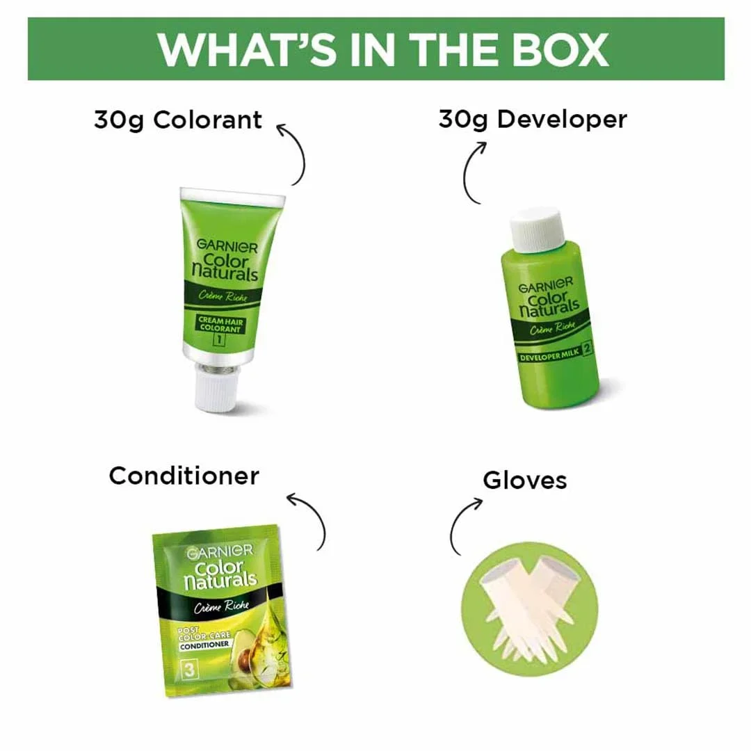 Garnier Color Naturals 400 Brown Mini Pack 65g, Natural Hair Colour image 6