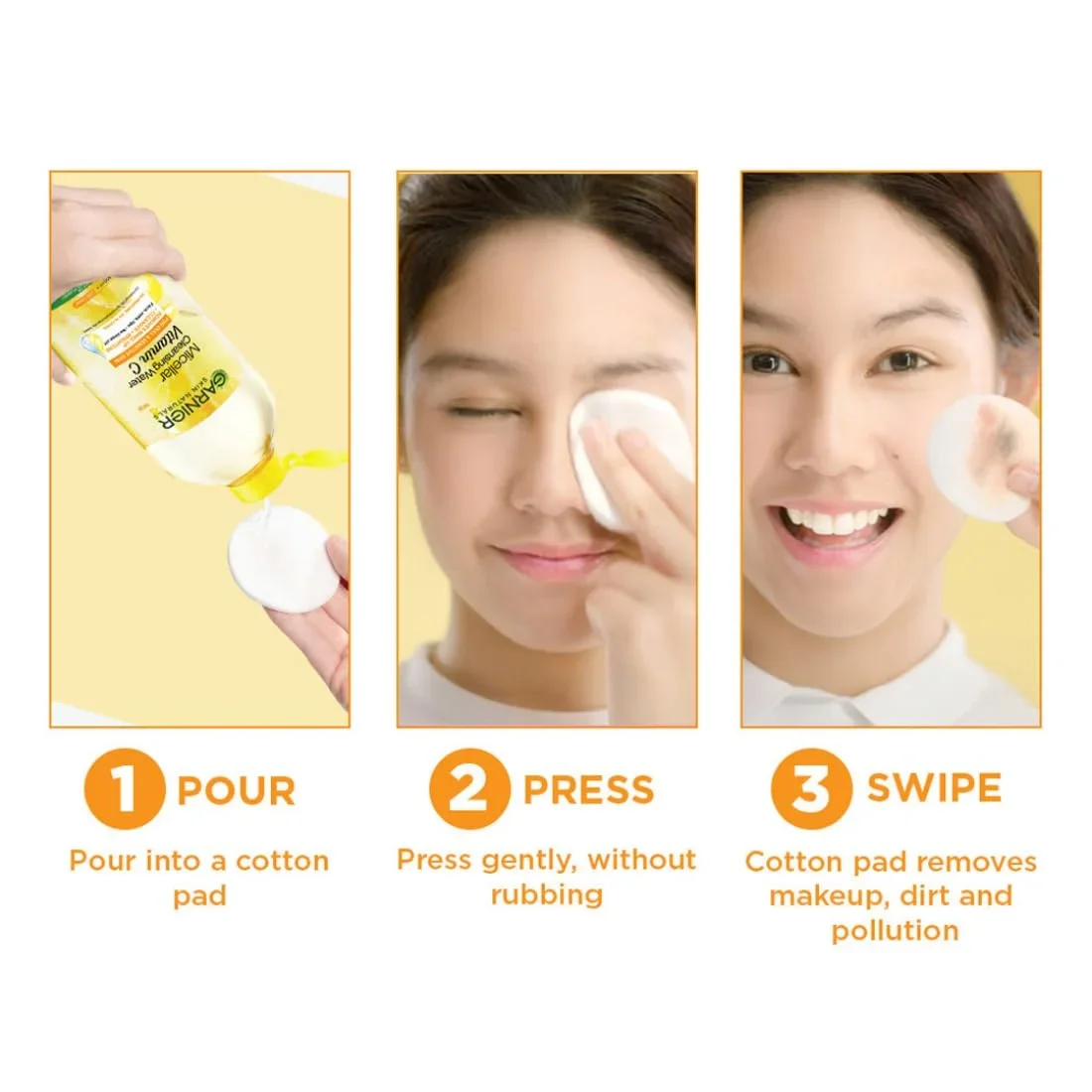 Garnier Vitamin C Micellar Cleansing Water For Dull Skin | Make-Up Remover & Cleanser, 125ml image 5