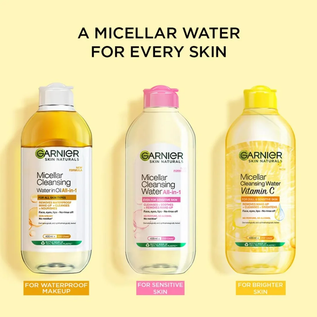 Garnier Vitamin C Micellar Cleansing Water For Dull Skin | Make-Up Remover & Cleanser, 125ml image 7