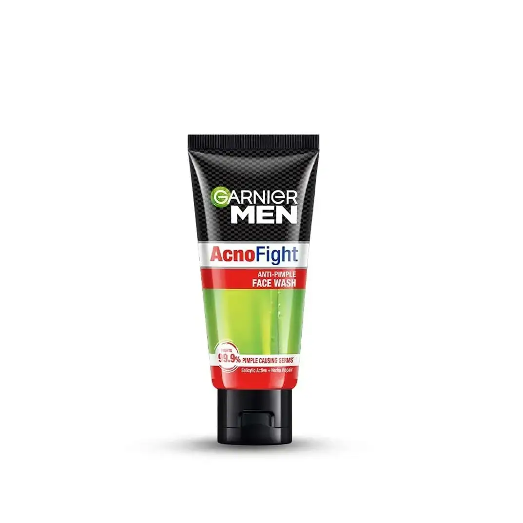 Garnier Men Acno Fight Anti-Pimple Facewash, 100gm. Face wash for men, fights acne and pimples.