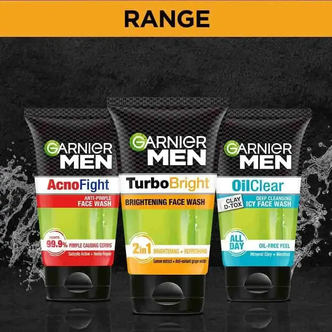 Garnier Men Tubro Bright Anti-Dark Cells Fairness Face Wash, 100g image 3