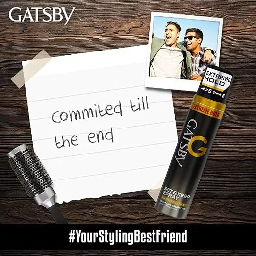 Gatsby Set & Keep Hair Spray - Extreme Hold, 250ml image 4