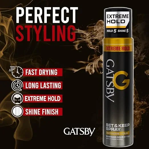 Gatsby Set & Keep Hair Spray - Extreme Hold, 250ml image 6