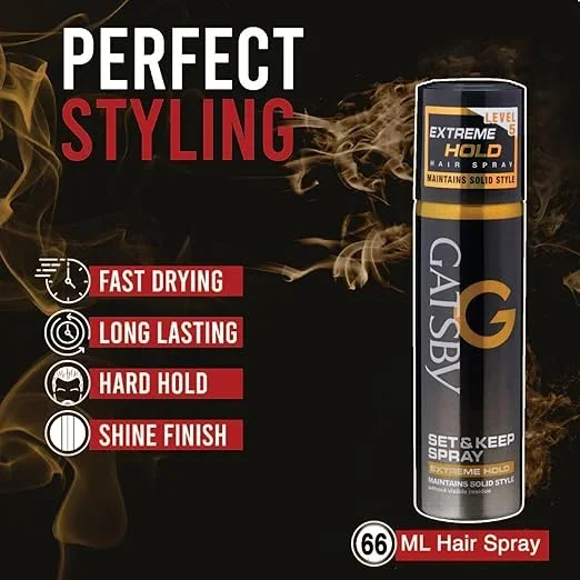 GATSBY Hair Spray Set & Keep Extreme Hold, 66 Ml image 4