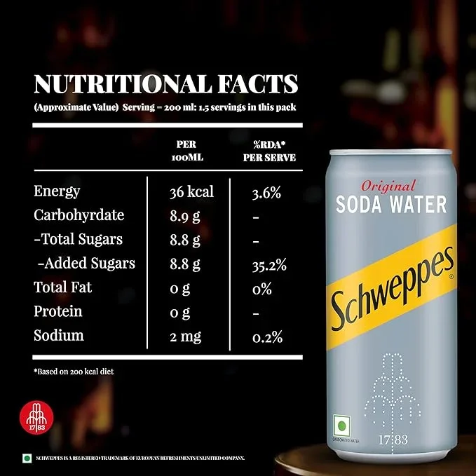 Schweppes Soda Water 300 ml – Vegetarian Carbonated Drink image 7