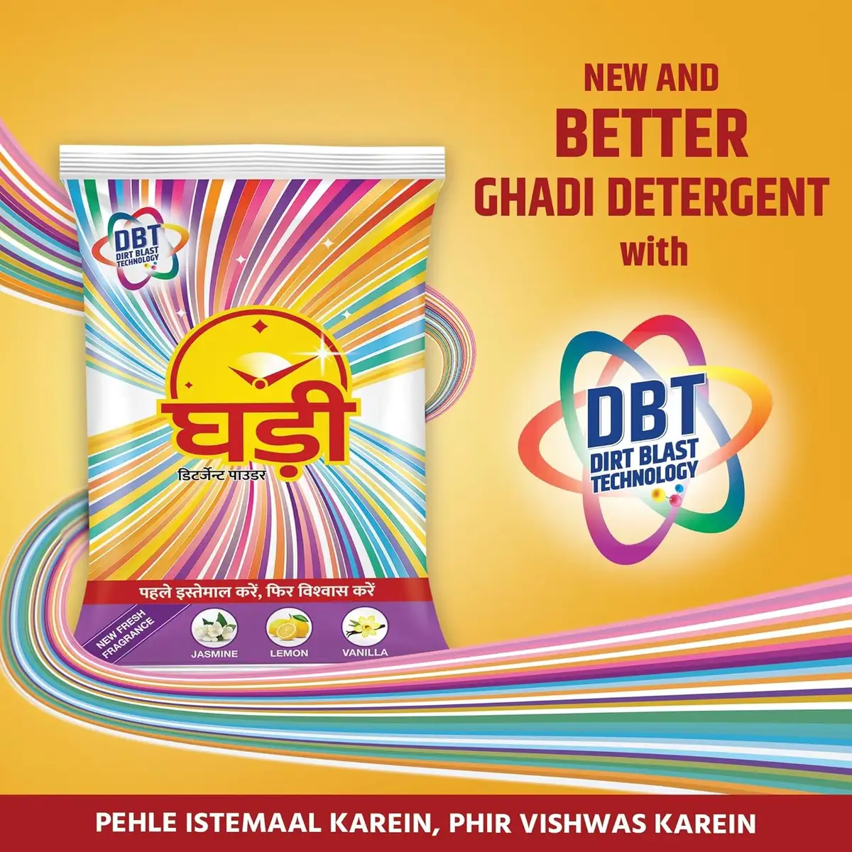 Ghadi Jasmine Lemon Vanilla Fragrance Detergent Powder 1 kg – Fresh & Clean Clothes image 2