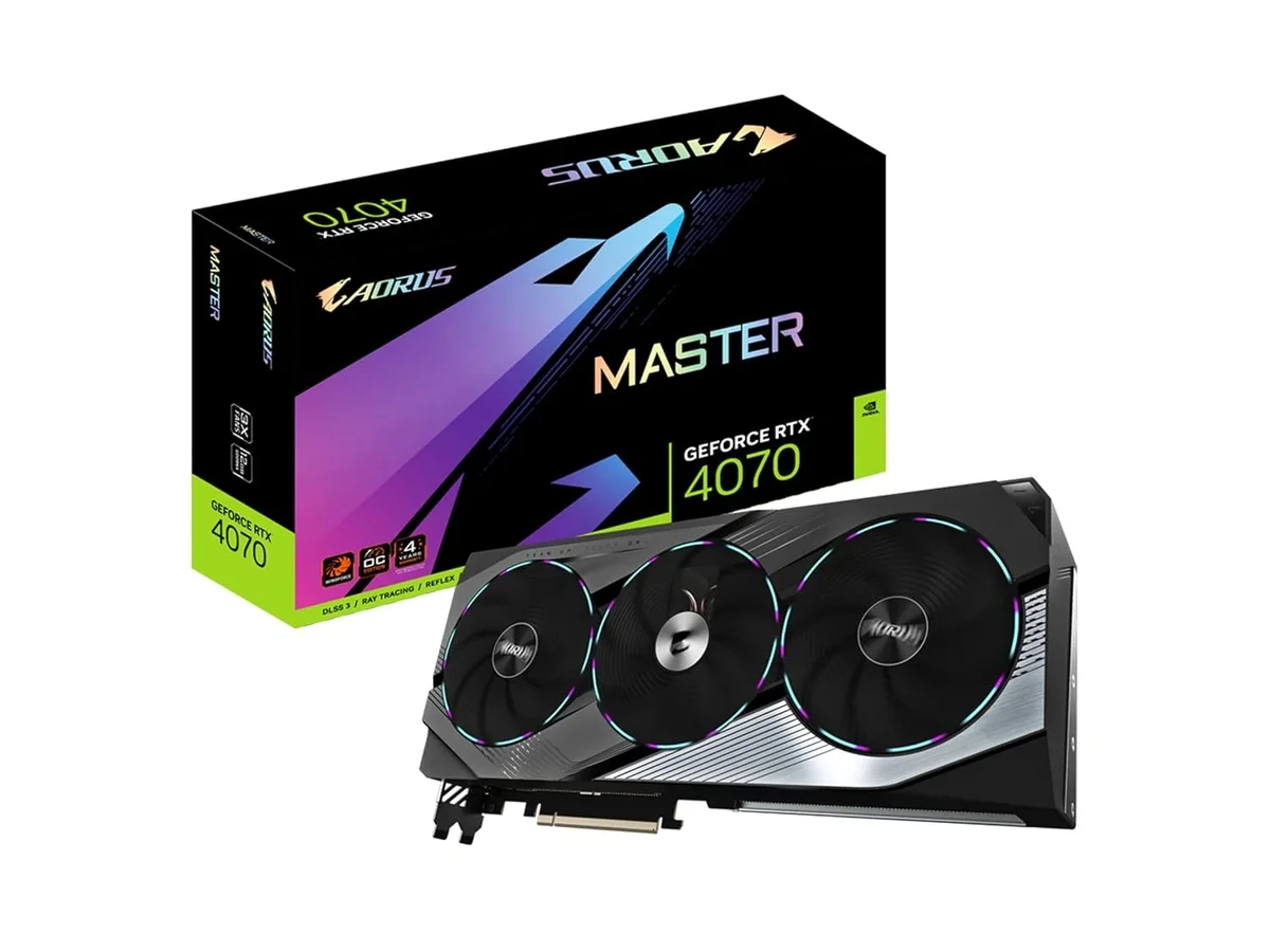 Gigabyte Aorus Geforce RTX 4070 Master 12G Graphics Card, 3X Windforce Fans, 12Gb 192-Bit Gddr6X, Gv-4070 Aorus M-12Gd Video Card, GV-N4070AORUS M-12GD