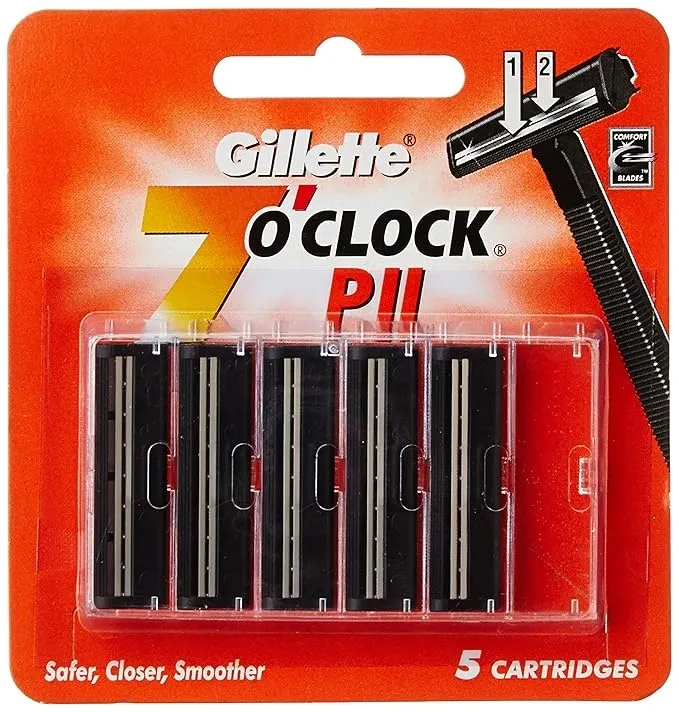 Gillette 7 O'Clock Pii Cartridge - 5 Count Cartridges for Men