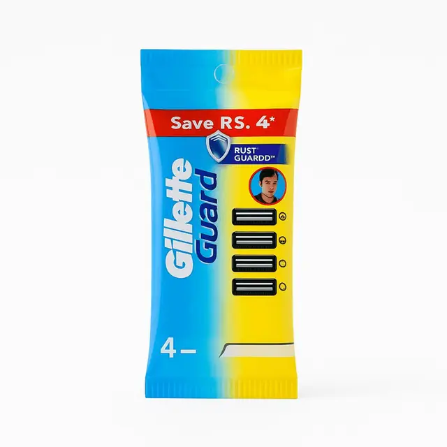 Gillette Men Guard Manual Shaving Razor Blades - 4 Count Cartridges