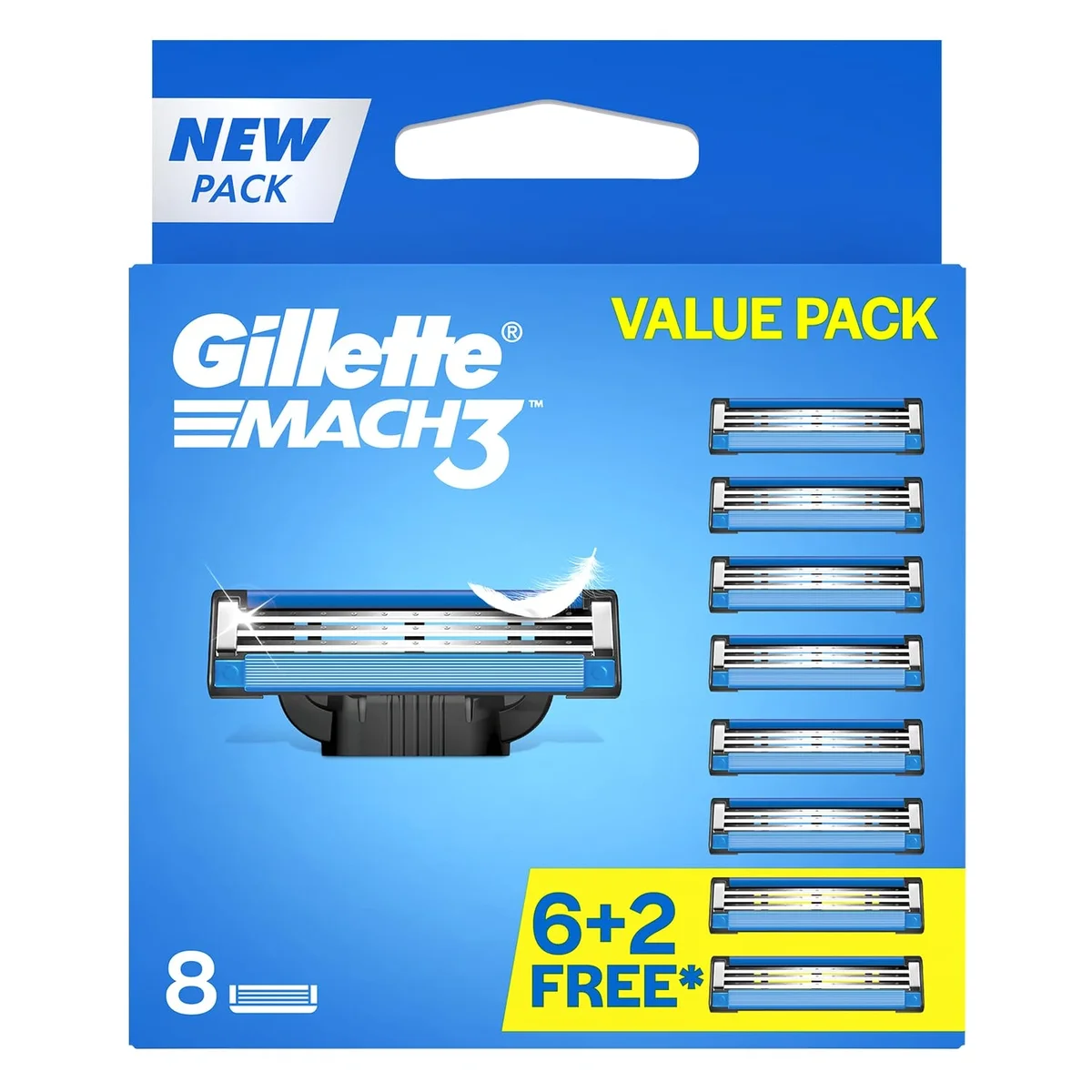 Gillette Mach 3 manual shaving razor blades 8-pack cartridge
