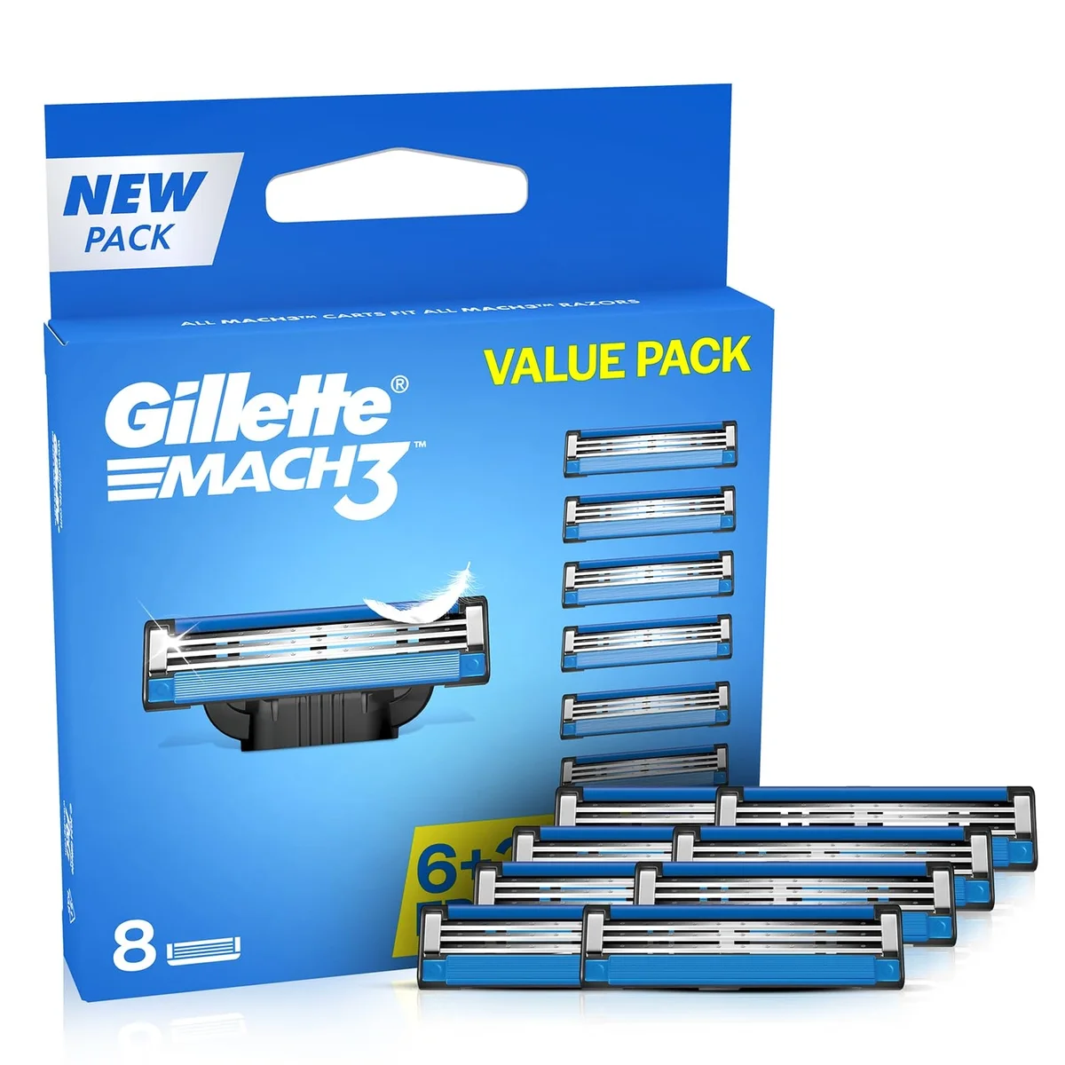 Gillette Mach 3 Manual Shaving Razor Blades - 8s Pack (Cartridge) image 2