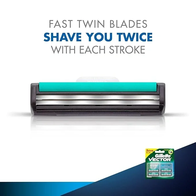 Gillette Vector Plus Manual Shaving Razor Blades (Cartridge) - 4s Pack image 2