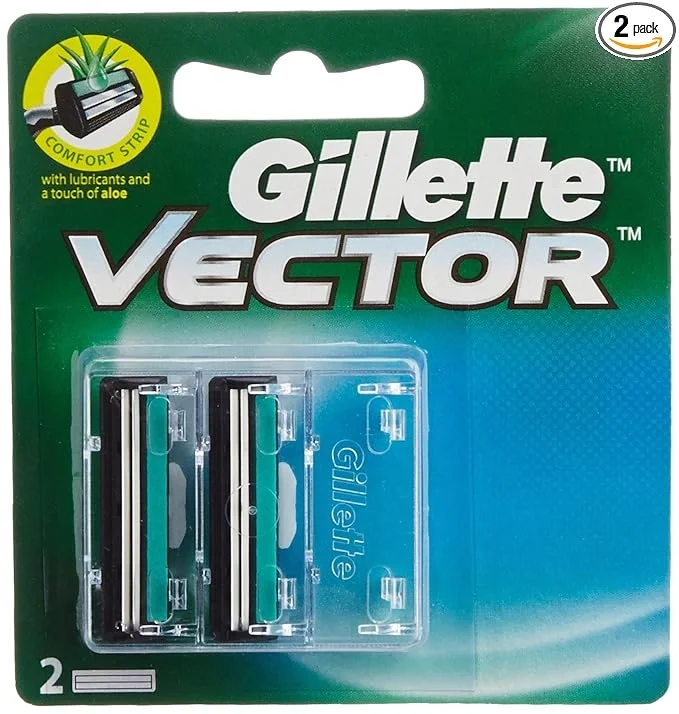 Gillette Vector Plus Manual Shaving Blade - 2 Cartridges