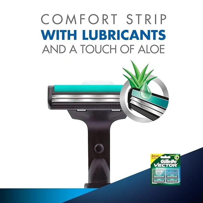 Gillette Vector Plus Manual Shaving Razor Blades (Cartridge) - 4s Pack image 4