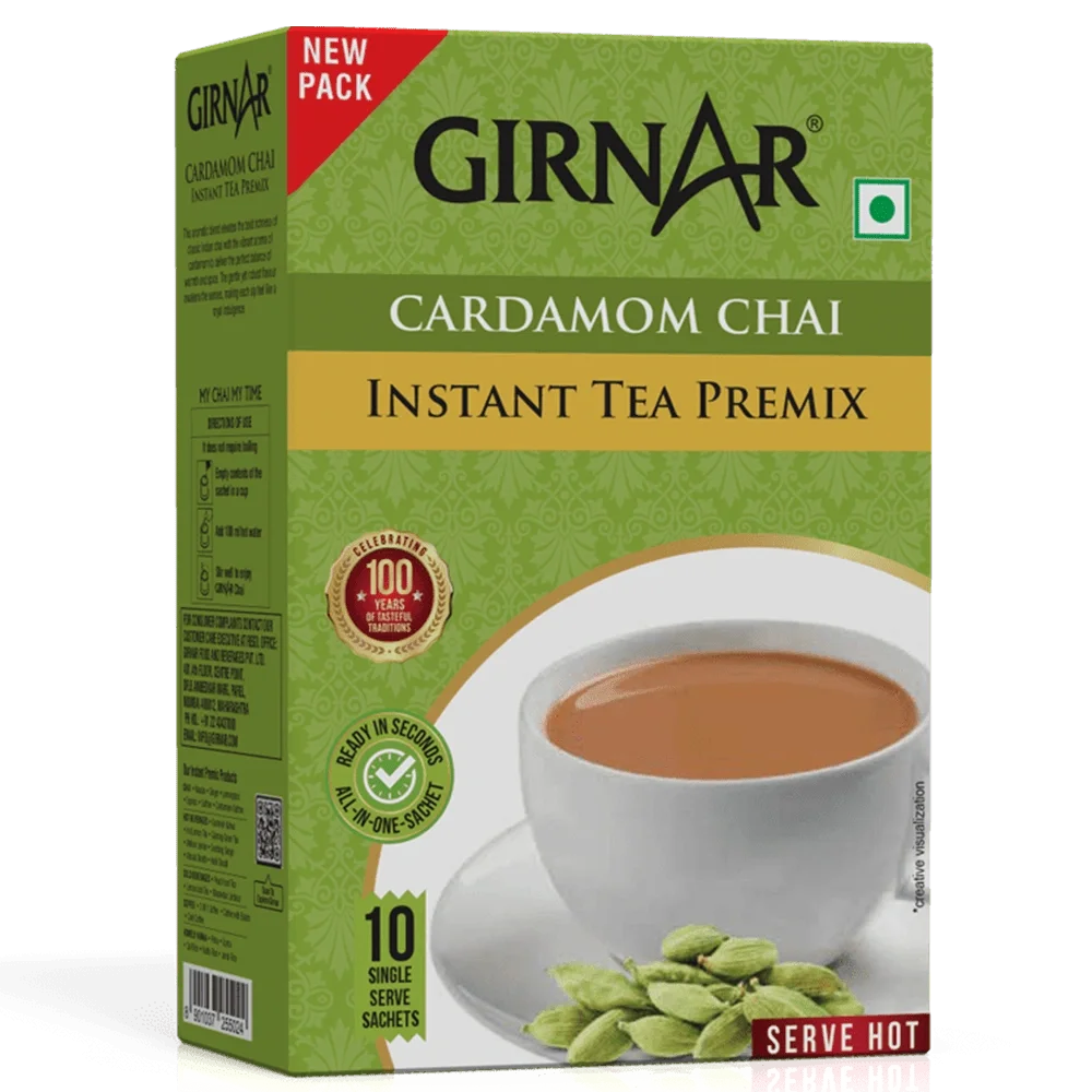 Girnar Cardamom Chai Instant Tea Premix 140g - 10 Pcs