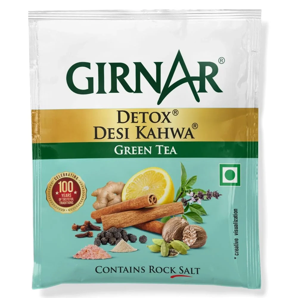 Girnar Desi Kahwa Detox Green Tea | 36 Tea Bags × 2.5g | Immunity & Wellness image 6