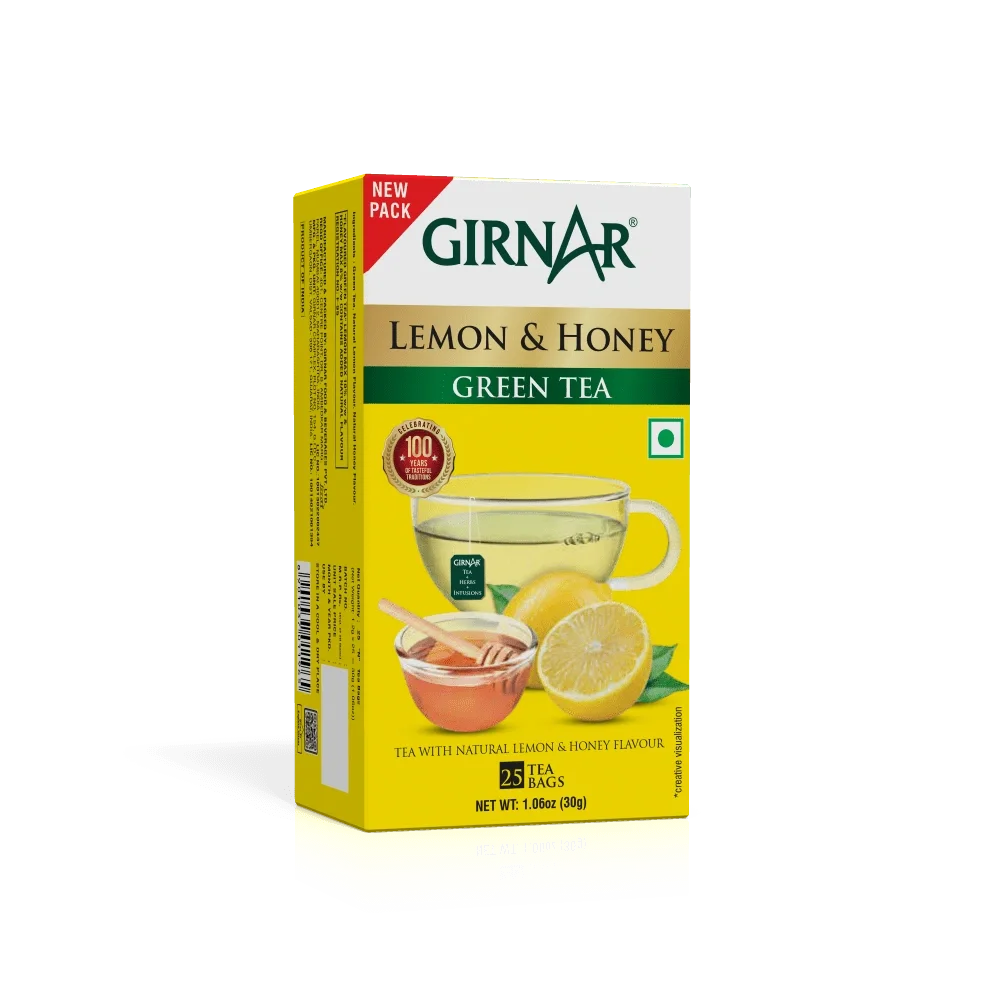 Girnar Green Tea Lemon & Honey, 25 Tea Bags