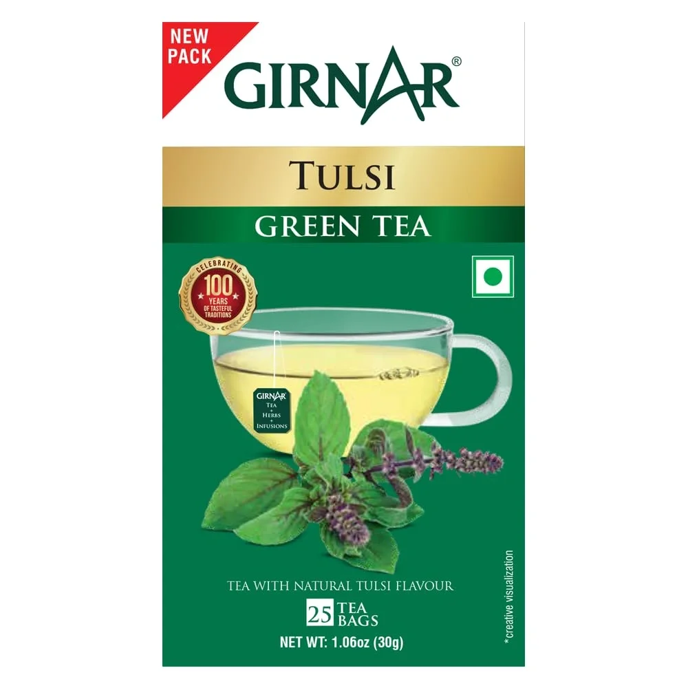 Girnar Green Tea With Tulsi 25 Tea Bags