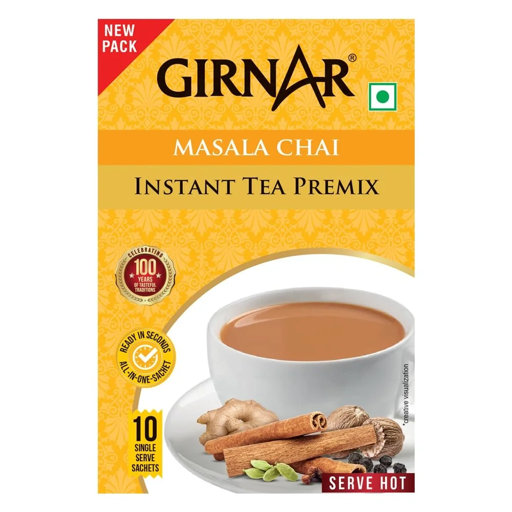 Girnar Masala Chai Instant Premix with Masala, 10 Sachets