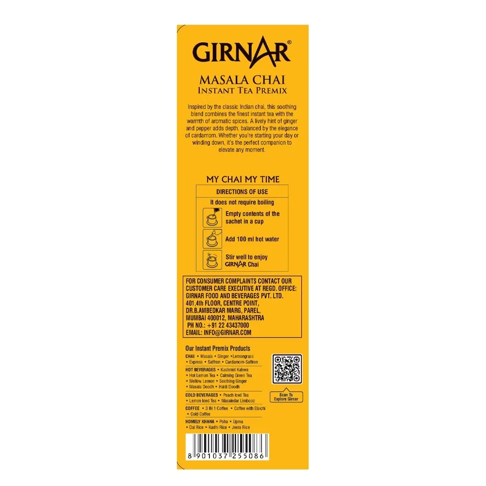 Girnar Masala Chai Instant Tea Premix | 10 Sachets | Ready in Seconds image 2